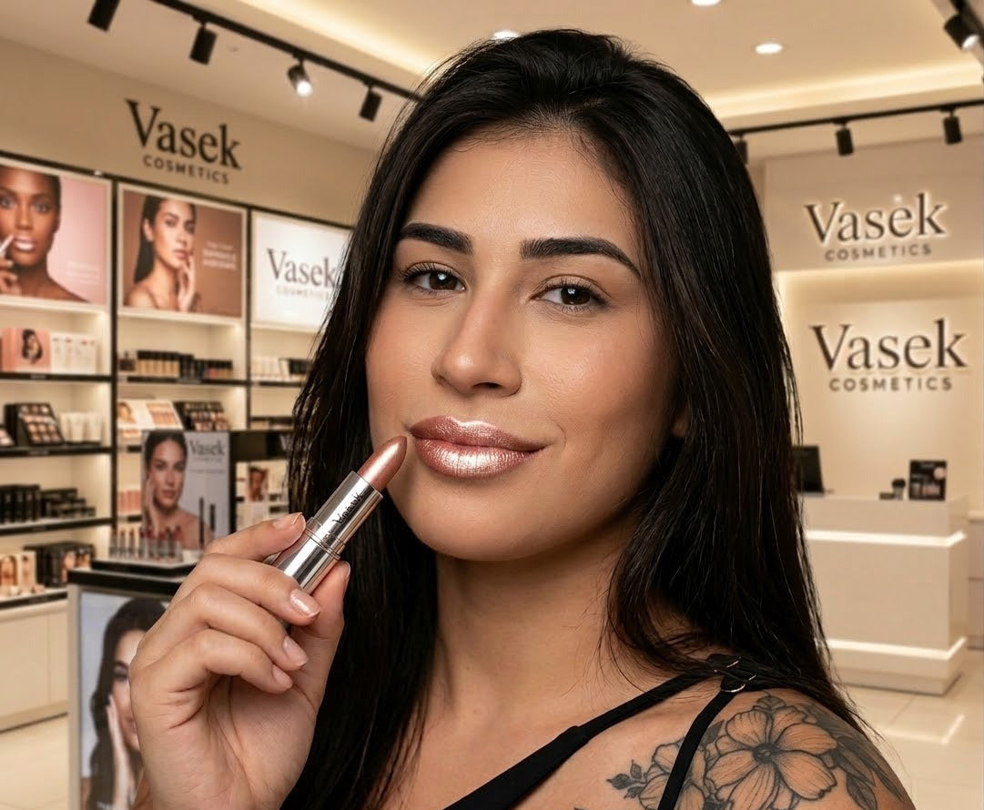 Vasek Cosmetics Metallic Rose Long-Lasting Lipstick