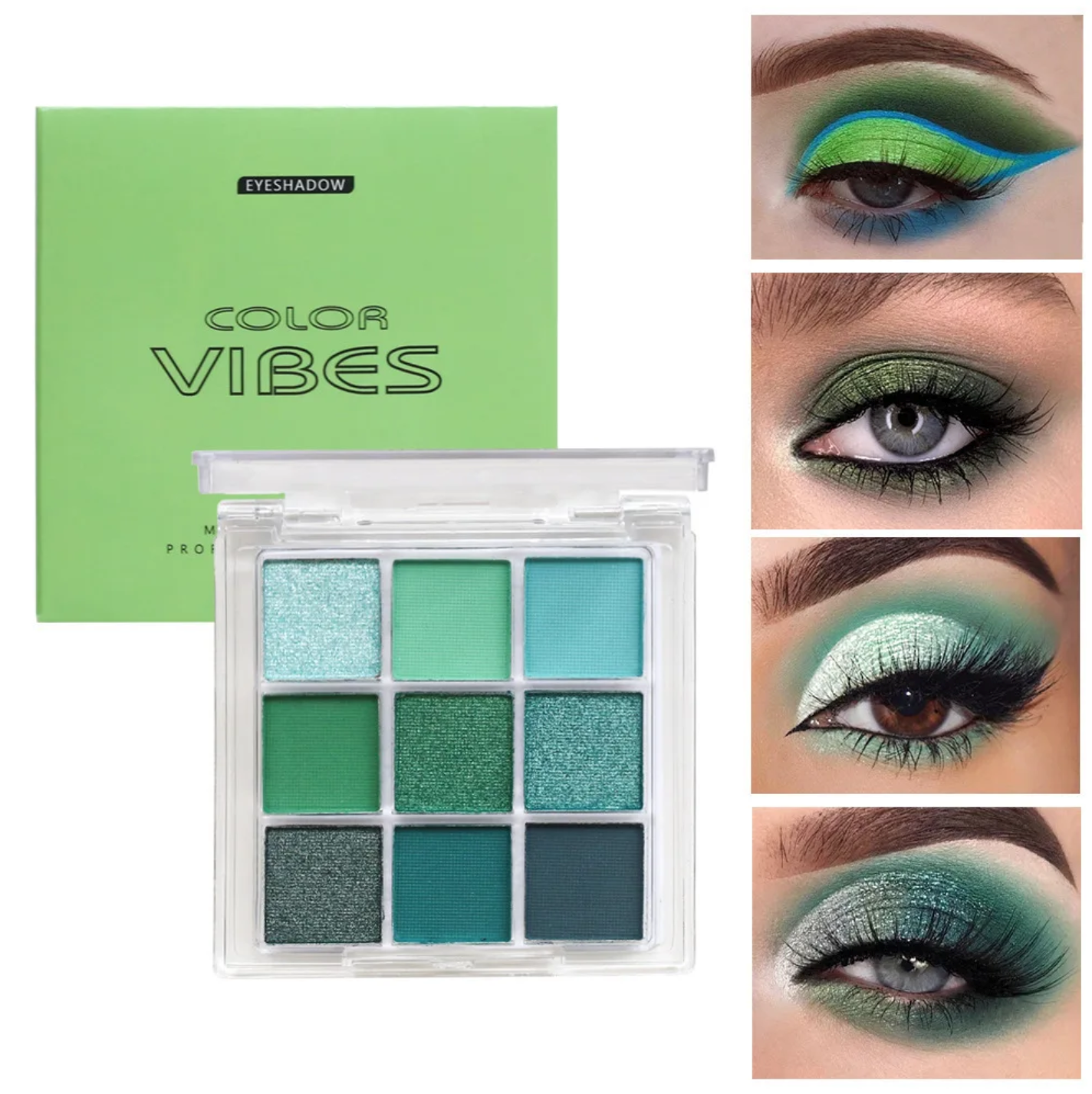 Green Shades Shimmer Eyeshadow Palette
