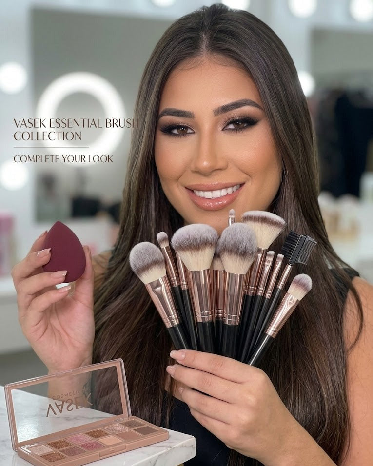 Vasek Cosmetics 20-Piece Rose Gold Makeup Brush Set