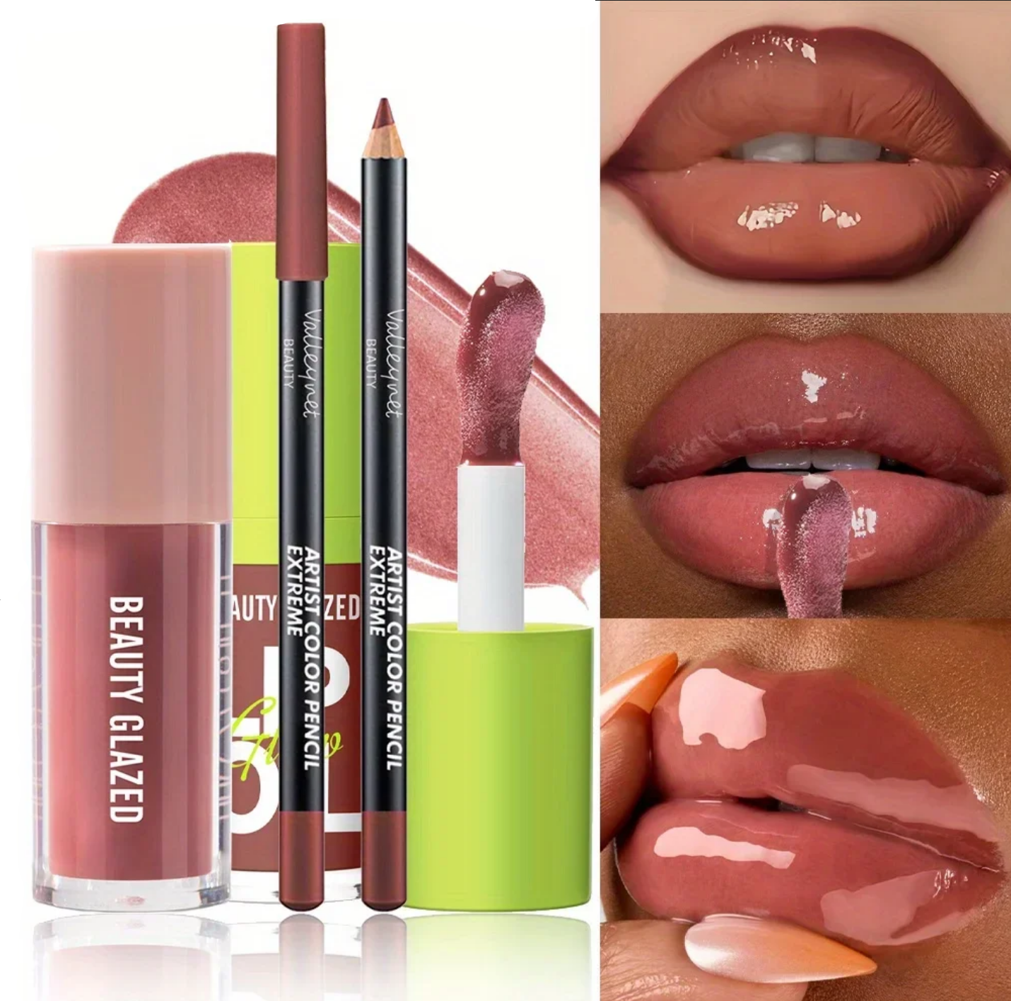 Nude Waterproof Lip Glaze + Lip Liner Set