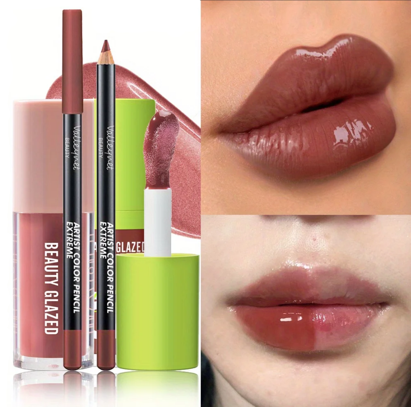 Nude Waterproof Lip Glaze + Lip Liner Set