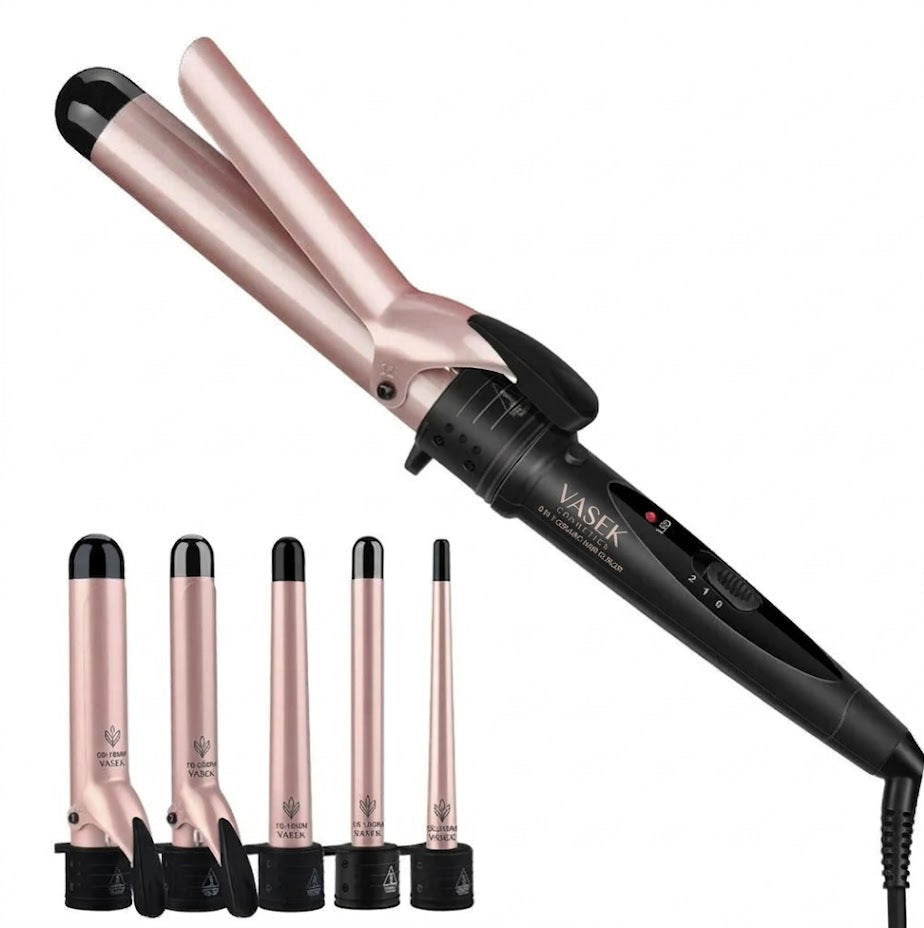 Vasek Cosmetics Professional 5 in 1 Ceramic Hair Curling Iron