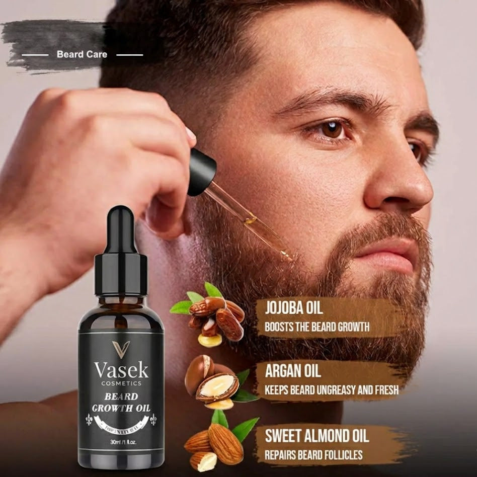 Vasek Cosmetics Mens Beard Growth Full Kit